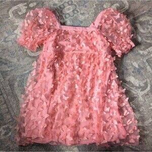 Entro Dress Womens Sm Pink Tulle Butterfly Applique 3D Fairy Grunge Coquette